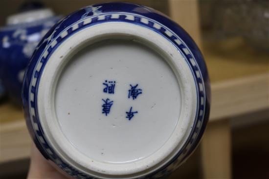 A collection of Chinese blue and white ceramics